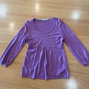 Boden Peplum Scoop Neck Peplum Sweater Mauve Size 10